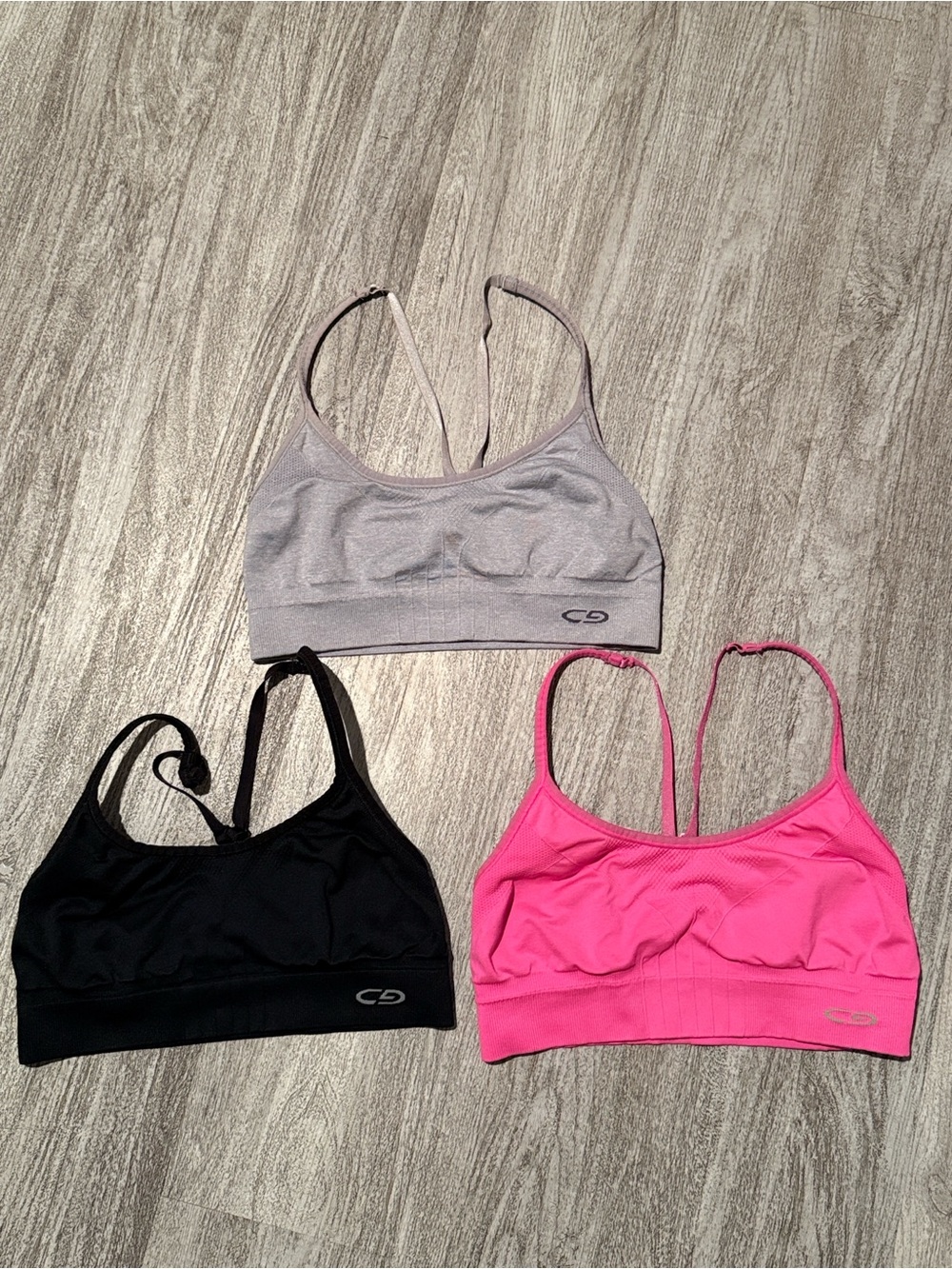 C9 by Champion Sports Bra Trio - Gray, Black, Hot Pink